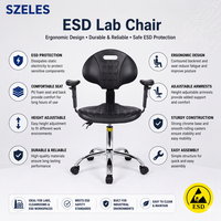 Tabouret de laboratoire antistatique industriel pivotant, chaise ESD sécurisée pour l'assemblage de semi-conducteurs et de circuits imprimés