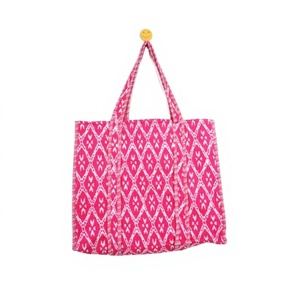 Indian HandBlock Printed Quilted Women's Summer Fashion Vintage Lady Tote Shopping Carry Shoulder Bag Multi-Color Floral Print - Product Image 1