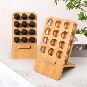 12 Grids <strong>Solid</strong> Wood Essential Oils Storage <strong>Racks</strong> Oil Organizer Bottles Standing Type Display Stand Holder - Product Image 1