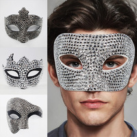 Masque d'Halloween pour concert et spectacle, masque de soirée haut de gamme en strass, demi-masque européen et américain tendance, masque pour les yeux en strass