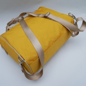 Multifunctional 3-in-1 Yellow Canvas <b>Laptop</b> Tote Bag Convertible <b>Backpack</b> Crossbody Bag for <b>Work</b> Travel Daily Commute - Product Image 3