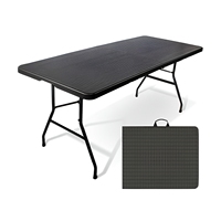 Table d'appoint pliable en plastique rotin de haute qualité, 6 pieds, pour camping et extérieur