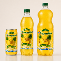 Boisson gazeuse pétillante aromatisée à l'ananas, faible en sucre, 330 ml, en bouteille, faible en gras, faible MOQ, prix d'usine