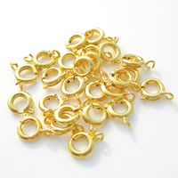 Fermoirs à ressort en laiton argenté et doré de 6 mm, fermoirs ronds, anneaux ouverts pour la fabrication de colliers, bracelets et bijoux