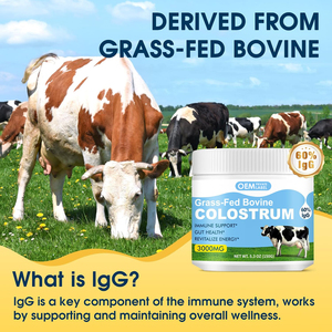 תוסף אבקת קולוסטרום בקר מזונת עשבים 60% חלבון <span class=keywords><strong>IgG</strong></span> גבוה 3000 מ\\\"ג אבקת קולוסטרום ליפוזומלית לבריאות המעיים, תמיכה חיסונית - Product Image 3