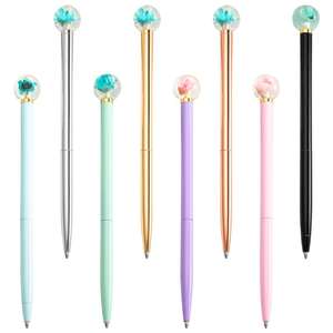ปากกาลูกลื่นโลหะลายดอกไม้แห้งแวววาวโลโก้ได้ตามต้องการส่งเสริมธุรกิจแปลกใหม่ - Product Image 1