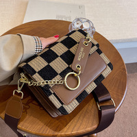 Mini-PU-Klappen-Crossbody-Sling-Taschen für Damen, Neues Design 2025, Einfache Umhängetasche aus Stoff