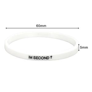 Dieu <span class=keywords><strong>de</strong></span> haute qualité est le premier, je suis la deuxième citation religieuse Bracelet en silicone Encre <span class=keywords><strong>de</strong></span> lettrage fin Bracelet promotionnel <span class=keywords><strong>de</strong></span> qualité supérieure - Product Image 2