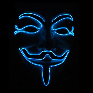 Máscaras LED para Fiesta, Estilo V de Vendetta, Anónimo, <span class=keywords><strong>Guy</strong></span> Fawkes, Accesorio de Disfraz para Adultos, Cosplay, Mascarada, Disfraz - Product Image 6