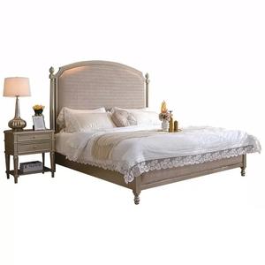 Customized Designs Home Bedroom Furniture Luxury Modern Bed Champagne Color Wooden Double King Size Bed With High Headboard - Product Image 6