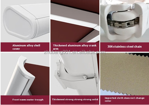 Sang trọng 4x4 Acrylic Heavy-Duty cơ giới mái hiên tán 5m chiếu điều khiển từ xa có thể điều chỉnh góc vườn ngoài trời dù để che nắng - Product Image 5