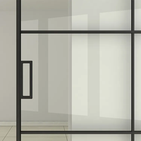 Nouvelles portes coulissantes de grange en plastique-acier Waterjade, décoration métallique, ISO, bois massif moderne, peinture PU, double verre trempé