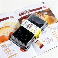 Boîte à donuts en PET de qualité alimentaire, 2 compartiments, base noire jetable, matériaux recyclés, emballage plastique pour pâtisserie, dessert, boulangerie