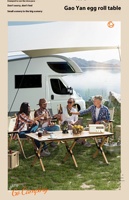 BNcompany DJZ Table pliante en alliage d'aluminium épaissi Camping en plein air pique-nique oeuf rouleau Table sac de rangement mobilier d'extérieur général