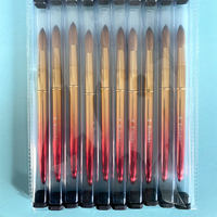 Pinceaux à ongles en poils de sable duveteux de couleur dégradée taille 16 pour la poudre acrylique, la construction d'ongles, les pinceaux pour l'art des ongles