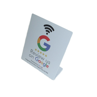 Carte de visite NFC personnalisée 12x19cm, fréquence 13,56 MHz, étanche, avec support de menu NFC et code QR pour avis Google