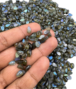 GEMAS DE RUBÍ de Alta Calidad, 7x9mm, Labradorita Azul Natural, Forma de Pera Lisa, Cabujón, Piedras Preciosas Sueltas, 1KG, para Fabricación de Joyería, Venta al Por Mayor - Product Image 1