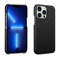 Étui rigide durable pour téléphone portable, en cuir véritable personnalisé, doublure en microfibre, imperméable, antichoc, anti-empreintes digitales