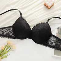 Ensemble de lingerie féminine sexy et tendance, fermeture au dos, dentelle florale, deux pièces, soutien-gorge et culotte