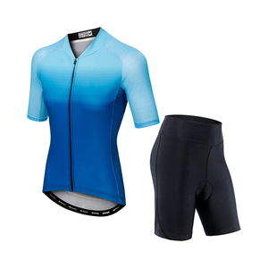 Completo Estivo Reversibile da <span class=keywords><strong>Ciclismo</strong></span> per Donna Taglie Forti Maglia e Pantaloncini Elastici a Manica Corta con Tasca Posteriore Traspirante Personalizzabile - Product Image 4