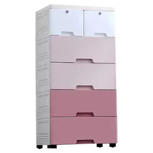 Plastic storage 5 drawers cabinet plastic kids / plastic cabinet drawers for baby clothes
