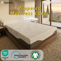 Housse de matelas zippée Coolmax en tissu polyester anti-plis et anti-humidité