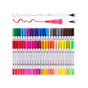 Marqueurs lavables, fournitures artistiques, peinture, stylos à double embout à pointe souple, ensemble de stylos à aquarelle personnalisés pour le dessin, l'esquisse et l'écriture - Product Image 2