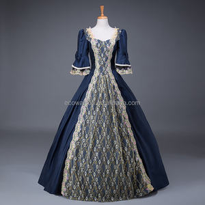 महिलाएं मध्ययुगीन 18 वीं शताब्दी की आधी आस्तीन बॉल गाउन राजकुमारी फीता पैचवर्क सटिन पोशाक रानी पुनर्जागरण विटोरियन पोशाक - Product Image 4