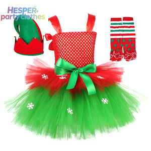 HESPER, Ropa Infantil Más Vendida para Festivales, con Sombrero y Medias, Disfraz de Mamá Noel para Niñas, Vestido de Tutú Navideño para Niños - Product Image 2