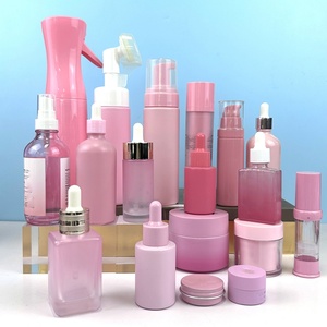China Wholesale 50g 100 30 pink Glass <b>Plastic</b> Cosmetics <b>Jar</b> with Lid Foaming Handwash Bottle Screw Cap Glass Bottle with Dropper - Product Image 3
