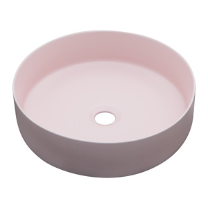 Sarlai Round Shape Pink Countertop Handmade Wash Basin Vessel <strong>Bathroom</strong> Ceramic Table Top Art <strong>Sink</strong> <strong>Bowl</strong> - Product Image 1