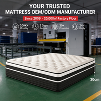 Matelas à ressorts ensachés de qualité supérieure, soutien orthopédique, enroulable, tissu en coton respirant, épaisseur 30 cm, garantie 10 ans, chambre à coucher