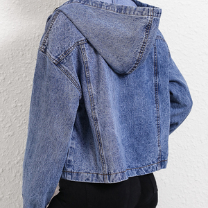 <span class=keywords><strong>Veste</strong></span> <span class=keywords><strong>femme</strong></span> décontracté à capuche à manches longues fermeture éclair Denim <span class=keywords><strong>veste</strong></span> importation avec sweat à capuche <span class=keywords><strong>femme</strong></span> blazer australie formelle - Product Image 4