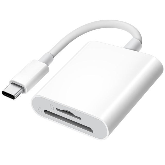 USB C to SD/TF Card Reader, Type-C OTG Adapter for Camera Memory Card Reading, Plug-and-Play for Laptops/Phones