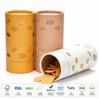 Emballage personnalisé en tube de papier de qualité alimentaire pour biscuits, chips, en-cas, boîte de rangement cylindrique écologique et recyclable