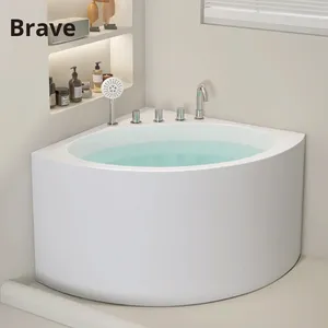 Guangan Small Triangle Fan-Shaped Acrylic Bathtub Mini <strong>Japanese</strong> Style Deep <strong>Soak</strong> Double Seat Massage <strong>Tub</strong> Corner 0.8-1.3m - Product Image 2