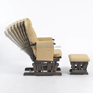 Fauteuil à bascule et repose-pieds en bois pour allaitement et loisirs, style moderne, pour maman et bébé, idéal pour les crèches et les salles d'allaitement. - Product Image 2