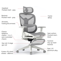 Support lombaire réglable, pivotant à 360 °, chaise de bureau ergonomique en maille avec dos en maille respirante pour le bureau à domicile