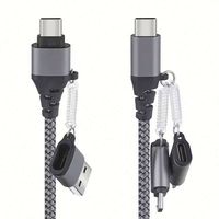 Câble de données USB de charge rapide PD Type C vers Type C 66W en nylon tressé 5 en 1 de haute qualité