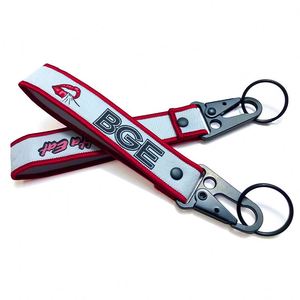 Promotional <b>Custom</b> Logo Outdoor Woven Chain Car <b>Key</b> Holder With Nylon Straps Durable Metal Motorcycle Keyring - Product Image 2