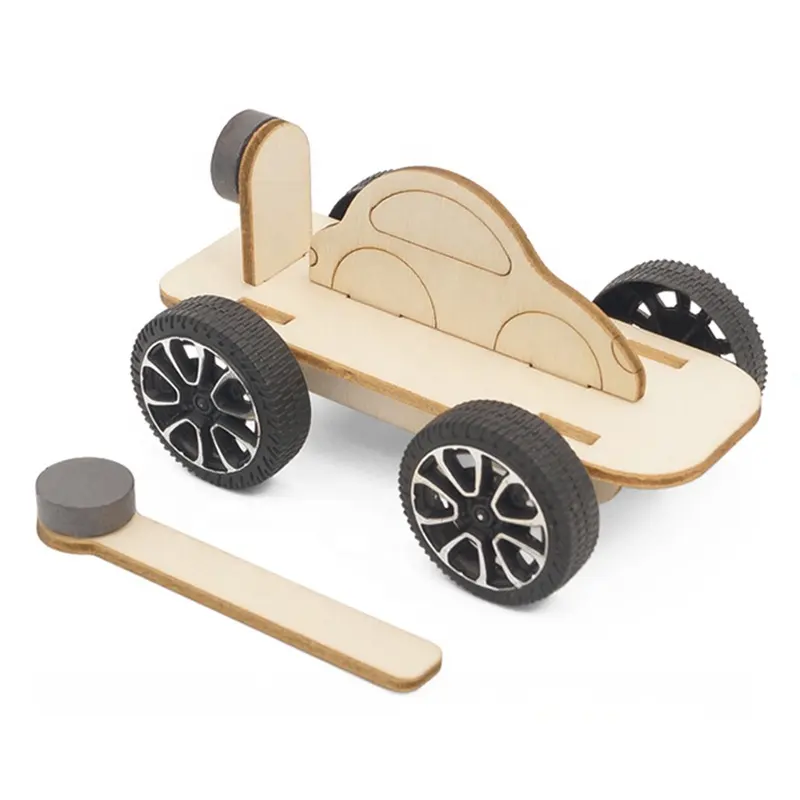 子供の茎教育科学DIY木製アセンブリミニ磁気おもちゃの車