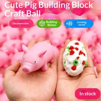 Bola Squishy Buatan Tangan Bentuk Babi, Mainan Remas Pereda Stres, Grosir