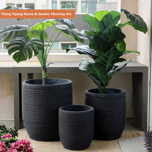高品質でモダンな屋内外兼用ミニマリストデザインの自立型ファイバークレイ植木鉢、排水穴付き、家庭用デスクトップや部屋の花に最適 - Product Image 4