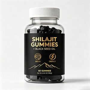 Custom Private Logo Himalayan Shilajit Gold Gummies <b>Herbal</b> <b>Supplements</b> with Black Seed Oil for Health Immunity - Product Image 1