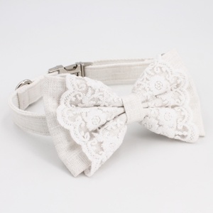 <span class=keywords><strong>Collar</strong></span> de boda de encaje blanco para mascotas, correa de alta calidad, eco-personalizado, venta al por mayor - Product Image 6