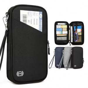 Portefeuille multifonctionnel antivol tendance, organiseur de documents portable en tissu Oxford, blocage des cartes de crédit et passeport - Product Image 1