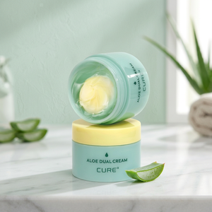 Crème pour le visage double action CURE Aloe 55ml - Hydratant à base de plantes certifié GMP pour adultes - Product Image 3