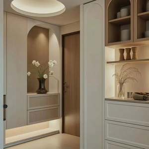 Meubles en bois modulaires modernes personnalisés, conception à guichet unique pour les hôtels et les salons résidentiels, solution de conception graphique - Product Image 3