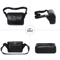 Sac bandoulière/banane sophistiqué pour homme en cuir véritable, pochette compacte pour téléphone en cuir de vachette tanné végétal de style japonais, sacoche frontale