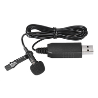 Portátil 150cm Mini Clip-on Omnidireccional USB Lavalier Micrófono Estéreo inalámbrico para PC Computadora Hecho de metal duradero